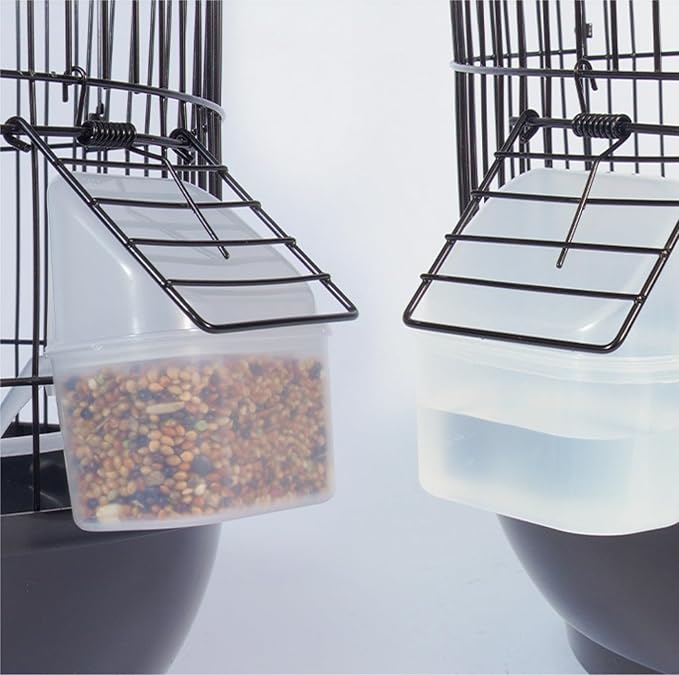 Bird Cage Parrot Cage Metal Bird Cage Round Bird House Carrier Wrought Iron Birdcage Portable Durable Bird Carriers for Indoor Flight Birdcage(White,34 * 99cm)