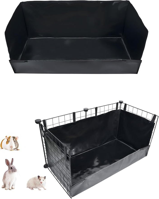 Guinea Pig Cage Liner, for 28"x13" Area Litter Box & Hay Feedder for Guinea Pig Rabbits Hamsters Hedgehogs Ferrets and Other Small Animals. Black