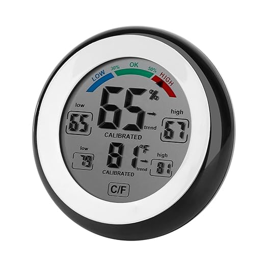 Digital Hygrometer Thermometer LCD Humidity Temperature Meter for Home Office Digital Hygrometer (Black)