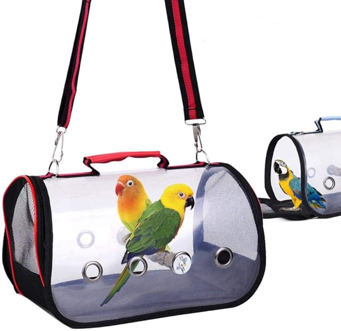 Bird Carriers Medium Bird Transport Cage Bird Travel Carrier Breathable Space Parrot Backpack Multi Functional Bird Bag 3Pcs Red