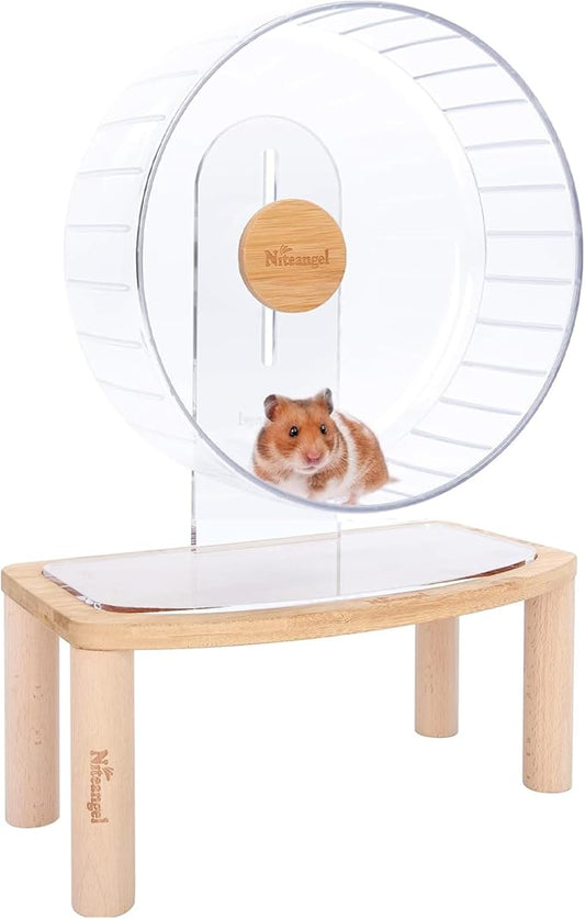 Niteangel 10-Inch Super-Silent Hamster Exercise Wheels with Platform- Quiet Spinner Hamster Running Wheels with Adjustable Stand for Hamsters Gerbils Mice Or Other Small Animals