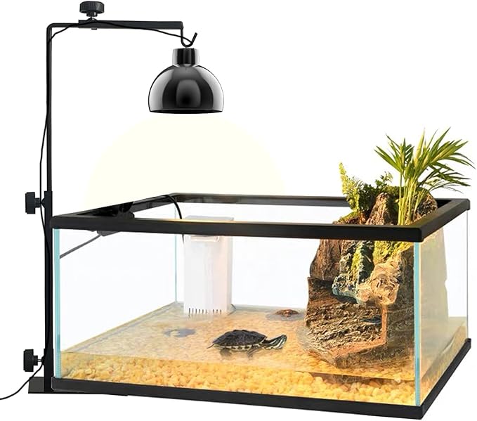 kathson Reptile Lamp Stand Adjustable Metal Floor Lamps Bracket Reptiles Tank Heating Light Support for Bearded Dragon Snakes Tortoise Lizards Frog Hermit Crab (1 PCS)