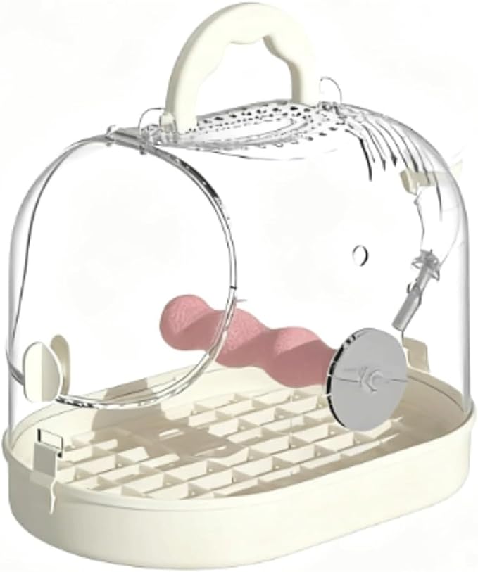 Bird Cage Bird Aviary Parrot Cage Flight Birdcag Bird Carrier Travel Carrier Cage Parakeet Cage with Handle Cockatiel Cage(White)