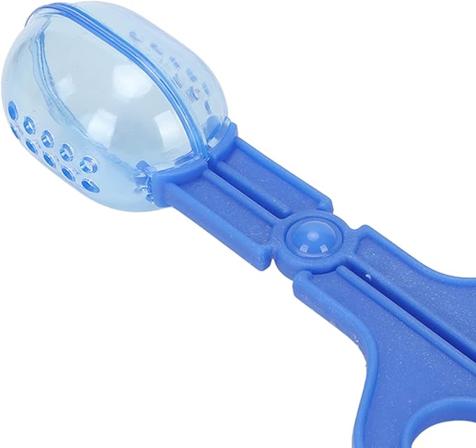 Reptile Poop Scoop, Scissor Handle Transparent Multipurpose Reptile Feeding Clamp for Tortoise for Spider (Blue)