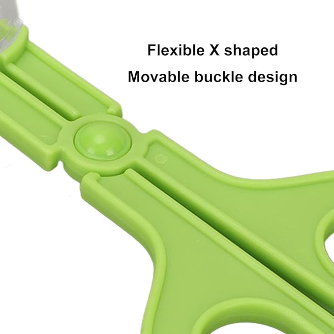 Reptile Poop Scoop, Scissor Handle Transparent Multipurpose Reptile Feeding Clamp for Tortoise for Spider (Green)