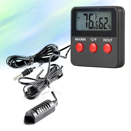 SHOWERORO Portable Temp and Humidity Monitor Digital Thermometer Hygrometer for Home Office Wall Mount Celsius Display Suitable for Reptiles