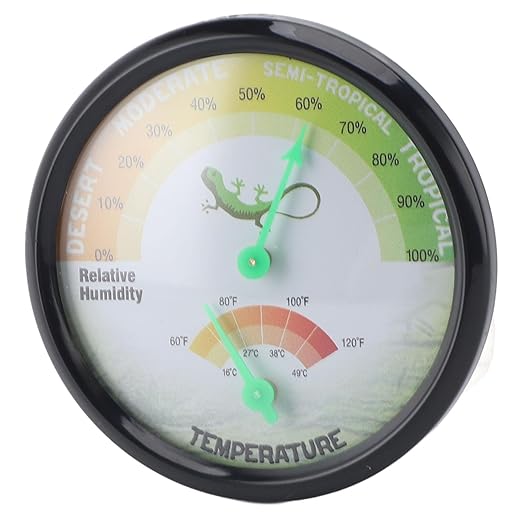 Thermometer Hygrometer Dial High Precise Pointer Type Mechanical Temperature and Humidity Gauge for Reptile Pet Rearing Box Chicken Coop