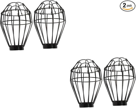 4pcs Reptile Scalding Lamp Shade Bulb Guard for Pet Cages Efficient Heat Dissipation Safe for Bearded Dragons and Turtles Fits Lamp Holders