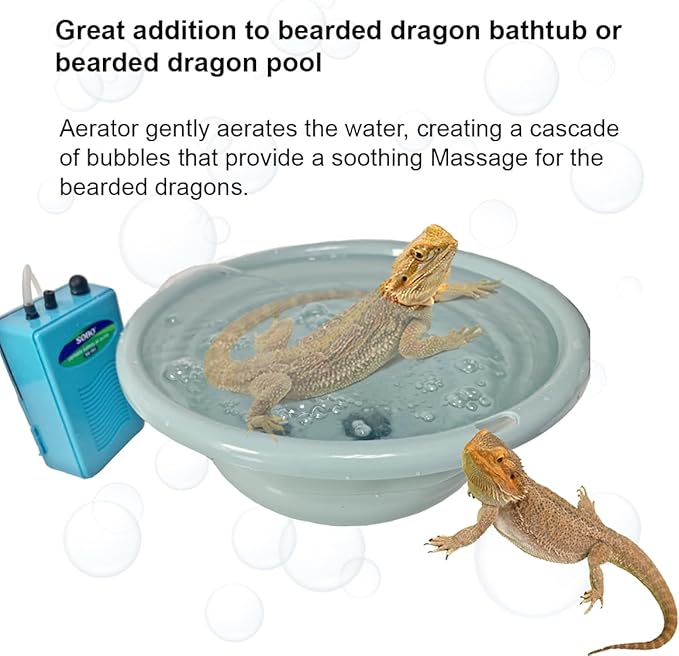 Portable Aerator for Massaging Bearded Dragons, Bearded Dragon Massaging, Aerator for Bearded Dragon Bathtub and Bearded Dragon Pool, Bearded Dragon Tank Accessories, Bearded Dragon Accessories