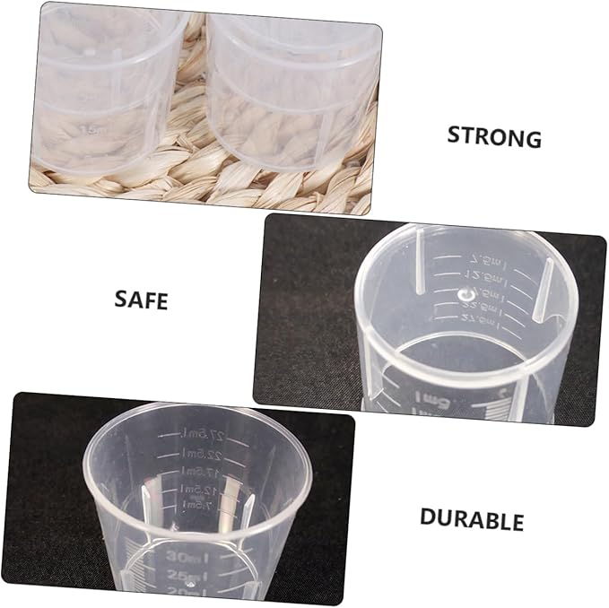 Sosoport 100pcs Multi-functional Reptile Feeding Cups Creative Measuring Dishes for Geckos Lizards and Pets Safe for Food and Water Easy to Clean