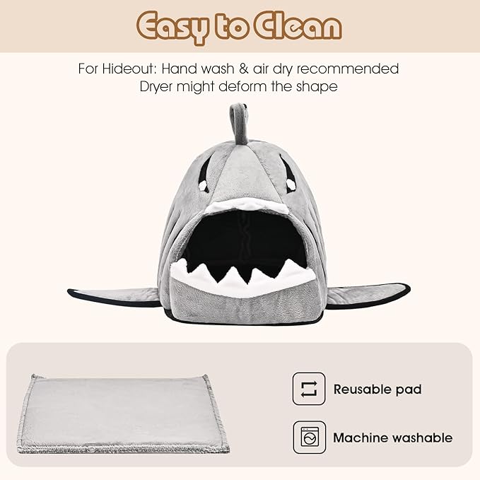 Avont 2 Pack Guinea Pig Bed House Hideout, Small Animal Hideaway Cage Accessories, Washable Sleeping Bed for Dwarf Rabbits Chinchillas Hamsters Hedgehogs Ferrets Bearded Dragons and Rats -Animal
