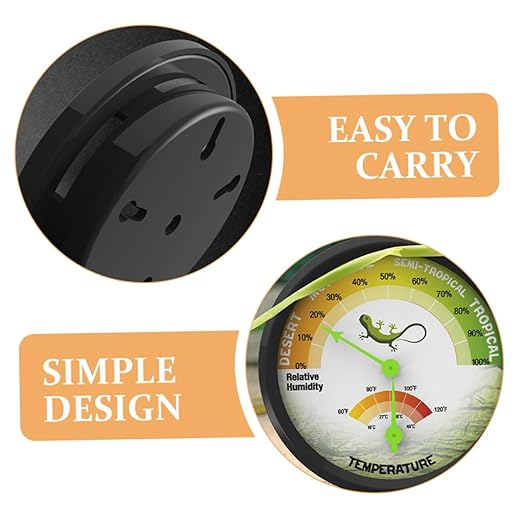 High Precision Mechanical Thermometer Hygrometer for Reptile Tank Battery Temperature Humidity Measuring Device for Turtle Lizard Enclosures Durable and Easy to Read