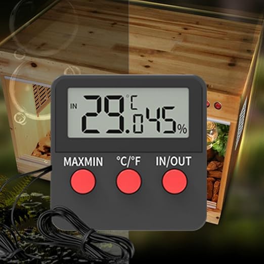 Balacoo 2sets Digital Hygrometer for Reptile Tanks Accurate Temperature and Humidity Monitor with Display for Egg Incubators and Turtle Boxes Batteries Not Included