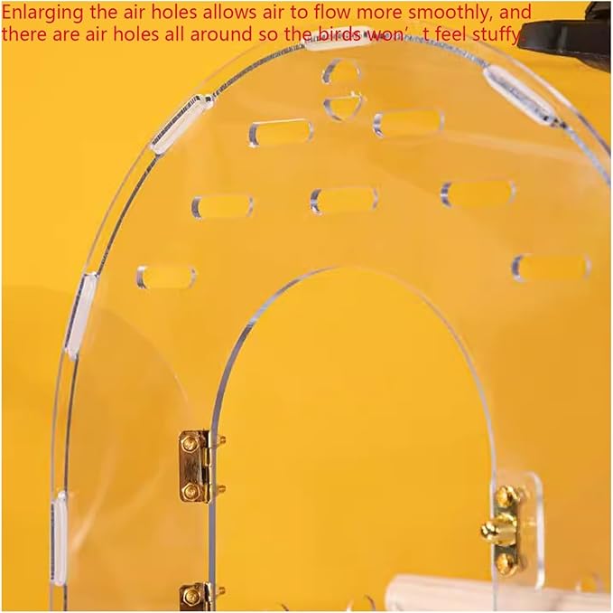 Bird Cage Transparent Parrot Take-Out Portable Bag Out Acrylic Special Parrot Cage(Small)