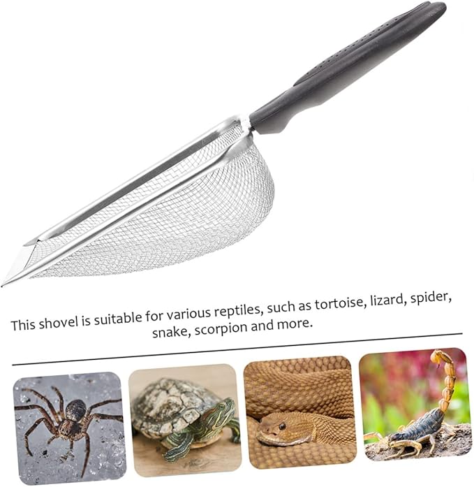 Toyvian 2pcs Bearded Dragon Scoop Litter Scooper Holder for Reptile Terrarium Heavy Duty Pooper Scooper