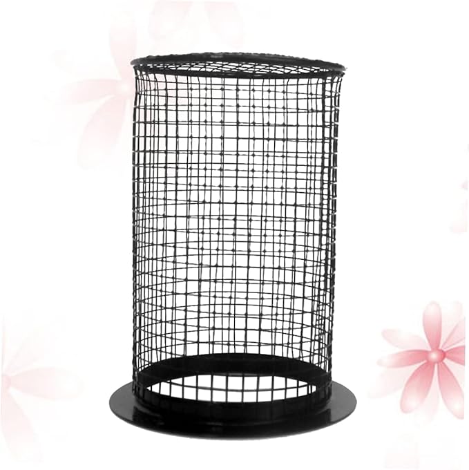 Round Reptile -Scald Lamp Cover Black Pet Lampshade for Terrariums Heat for Reptiles and Amphibians Easy Suspension Screws