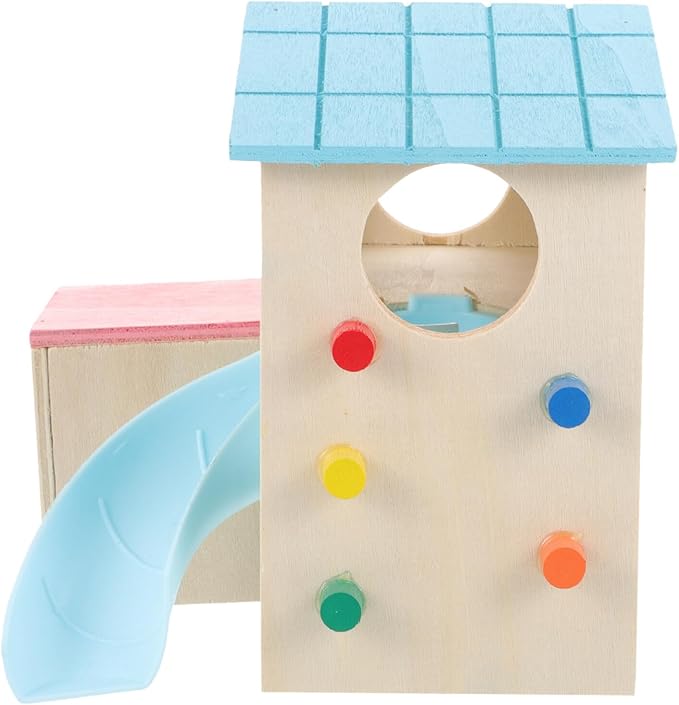 Hamster House Hideout Slide Deck Ladder Pet Exercise Playground Habitat Dwarf Gerbil Mice Rats