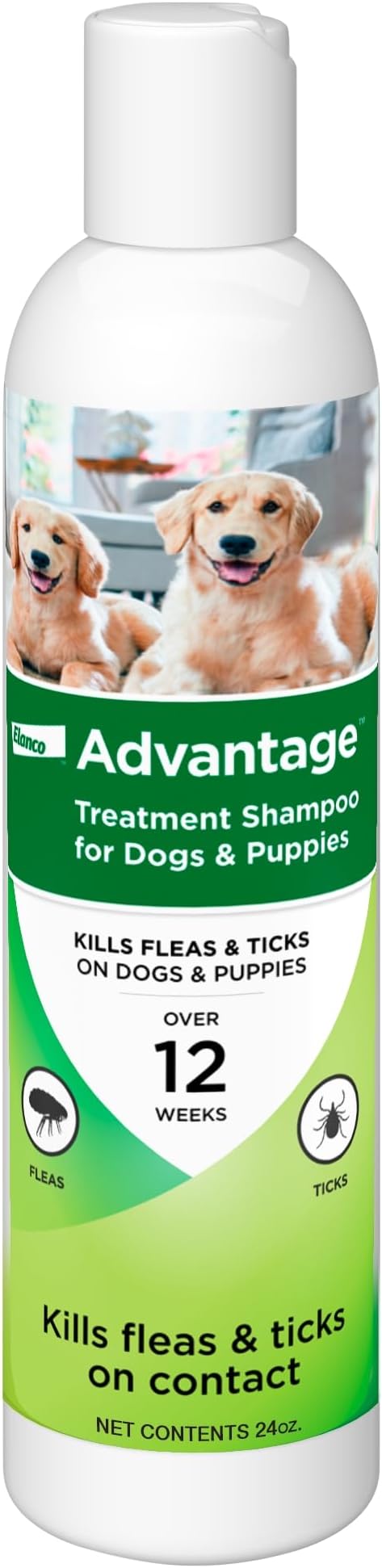 Advantage Dog Flea & Tick Shampoo for Puppies & Adult Dogs | Kills Fleas & Ticks | 24 oz.