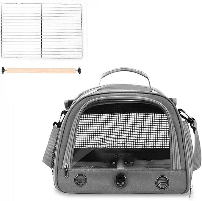 Breathable Parrot Carrier Bag – Portable Zippered Travel Bag Wi Shoulder Strap for Birds, Comfortable Transport for Parrots, Parakeets, and Small Pets | Suitable for Walking, Outdoor Sunbathing
