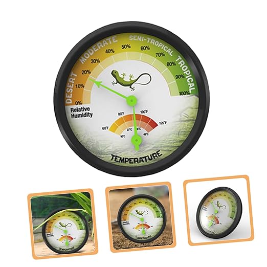 High Precision Mechanical Thermometer Hygrometer for Reptile Tank Battery Temperature Humidity Measuring Device for Turtle Lizard Enclosures Durable and Easy to Read