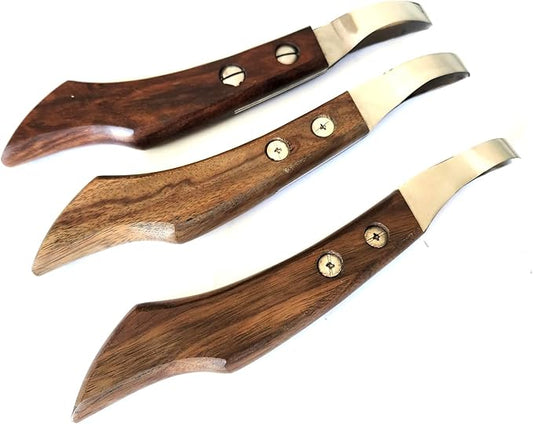 Set of 3 Farrier Loop Knives Hoof Knife Various Sizes Farrier Tool Single (Small, Medium, Large)