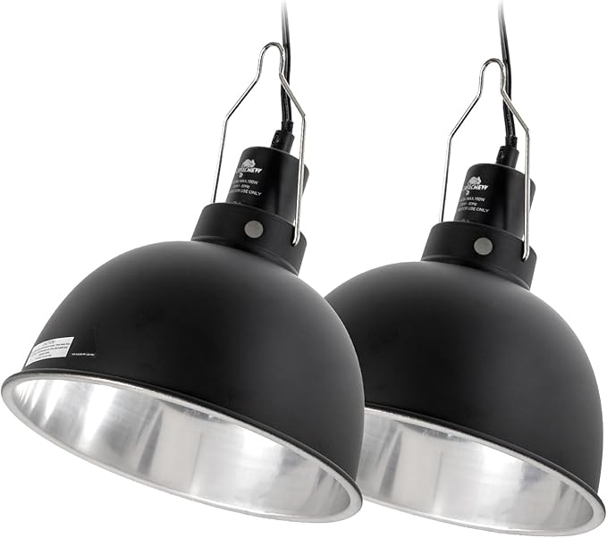 Reptile Dimming Thermostat with 2 pack 8.5in Dome Lamp Fixture