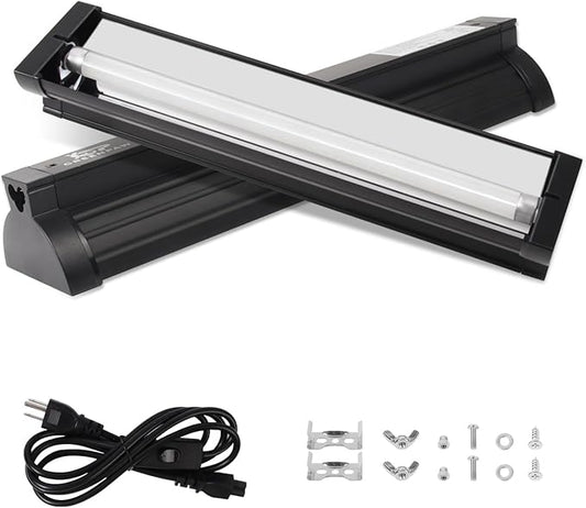 T5 UVB Light for Reptiles, 10.0 8W HO UVA UVB Reptile Light Fixture, 12 Inch Lamp Tube for Bearded Dragon, Tortoise, Lizards, Reptiles and Amphibians