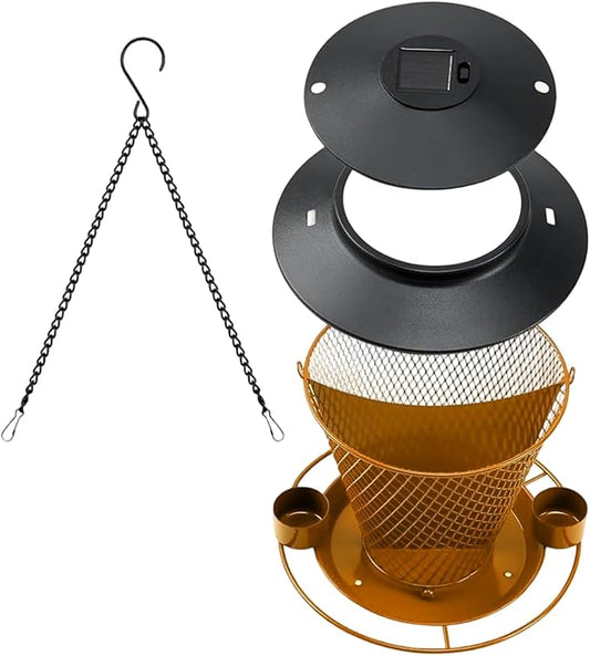 Garden Bird Feeder Weather Rain Protections Feeding Station with Water Bowl Hanging for Outdoor Wild