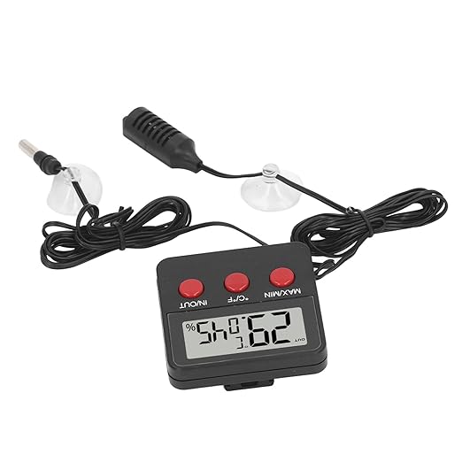 Mini Temperature and Humidity with Dual Probes, Portable Hygrometer Monitor for Aquarium and Incubator Control