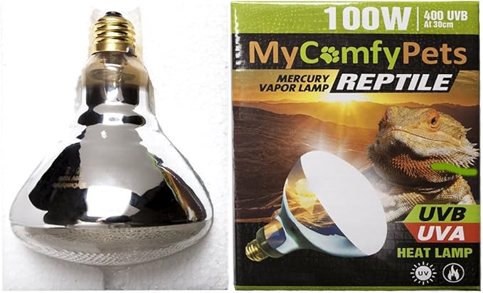 UVB Light and UVA 2-in-1 Reptile Bulb 100W for Bearded Dragons and All Reptiles (400 UVB)