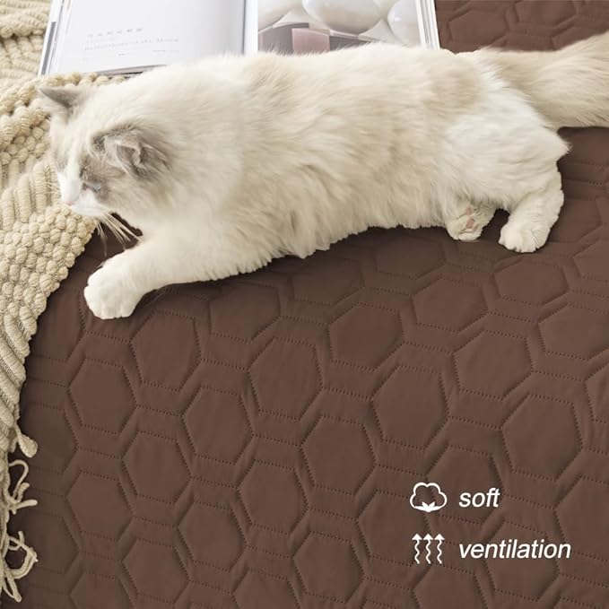 Tcksstex Waterproof and Anti-Slip Dog Bed Cover and Pet Blanket Sofa Pet Bed Mat car Incontinence Mattress Protectors Furniture Couch Cover for Most Cats Dogs, Pets（30x70-Chocolate）