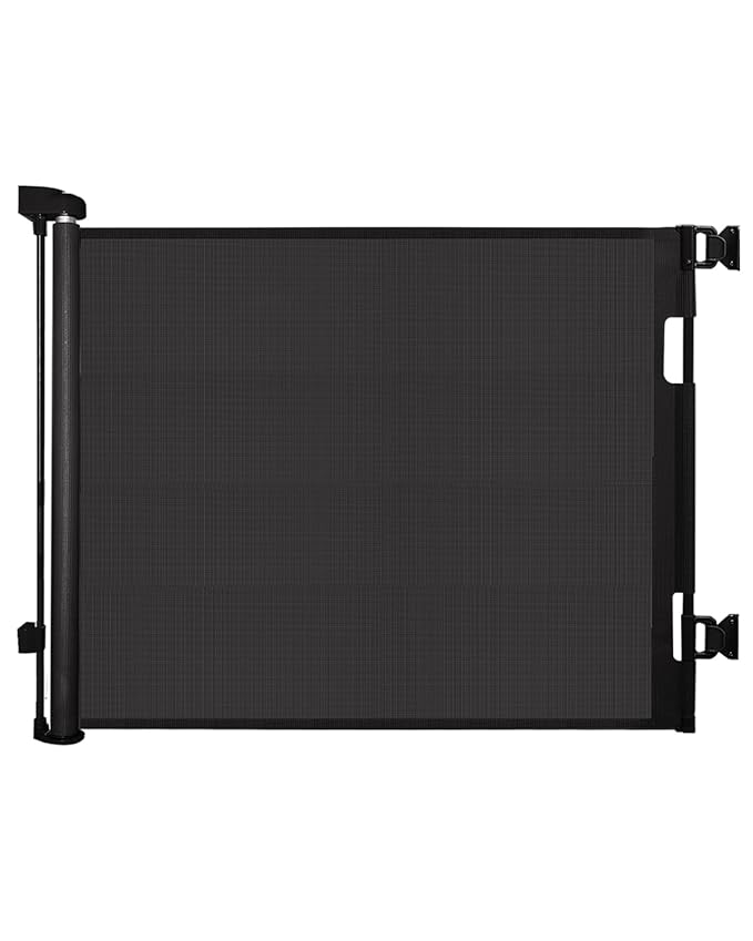 AOURMKOOP Retractable Baby Gate,Mesh Baby Gate or Mesh Dog Gate,33" Tall,Extends up to 55" Wide,Child Safety Gate for Doorways, Stairs, Hallways, Indoor/Outdoor（Black,33"x55"