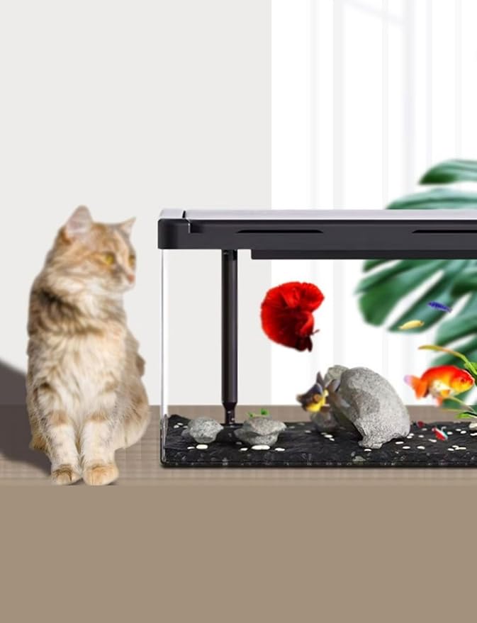 Acrylic Fish Tank One-Piece Fish Tank Household Rectangular Transparent Suitable for Living Room, Office (with Lid)(40 Extra Large)