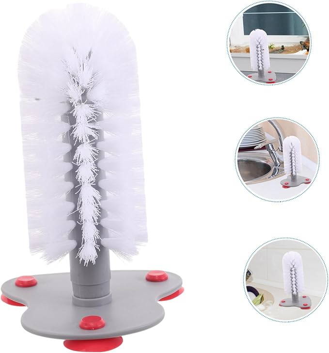 Abaodam Turtle Shell Cleaning Brush with Strong Suction Cup ?€? Soft Bristles Turtle Back Scratcher for Aquatic Tortoise Tank ?€? 1-Piece Exfoliating Brush for Reptile Care