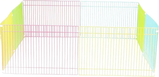 Emours Portable Small Animal Play Pen Rabbit Cages for Outdoor Indoor DIY Pet Fence for Bunny, Hamster, Guinea Pig,Puppy, Kitties, Corner Enclosed Play Cage, Multi-Color