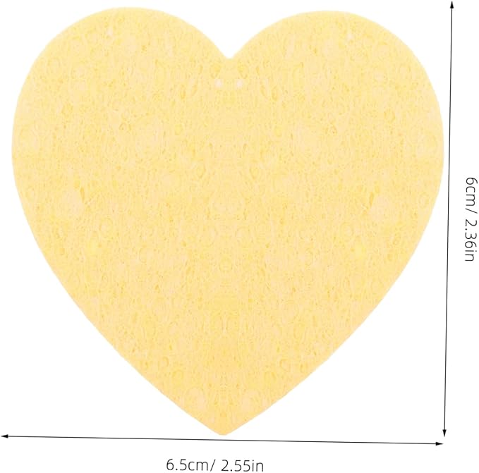 Mikikit 10pcs Heart Shape Sponges for Reptile Tank Pet Drinking Sponge Accessories for Crab Fish Tank Humidity Maintenance