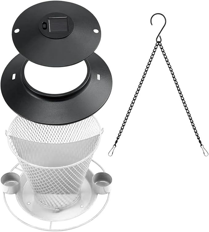 Garden Bird Feeder Weather Rain Protections Feeding Station with Water Bowl Hanging for Outdoor Wild