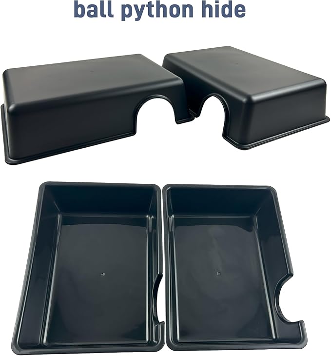 Humid Hideout Cave for Reptiles, Snake Hide for Ball Pythons, Gecko Hide, Leopard Geckos, Bearded Dragons,Compact Terrarium Decor with Easy-Clean Design (9.5"x6.7"x2.2" Large)