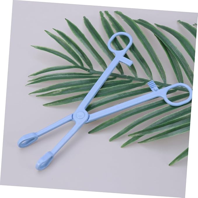 Housoutil 2pcs Plastic Reptile Stool Clamp for Easy Pet Waste Cleanup Stylish Scissors Design for Lizards Birds and Animals