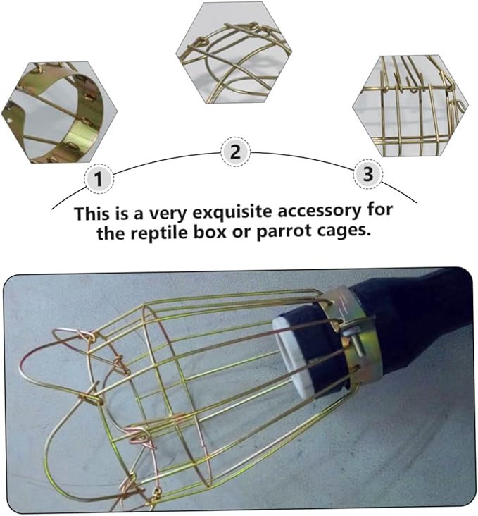 Kisangel 3pcs Heat Lamp Mesh Cover Reptile Scalding Lampshade Pet Heating Lamp Protector Cage Odor-Resistant