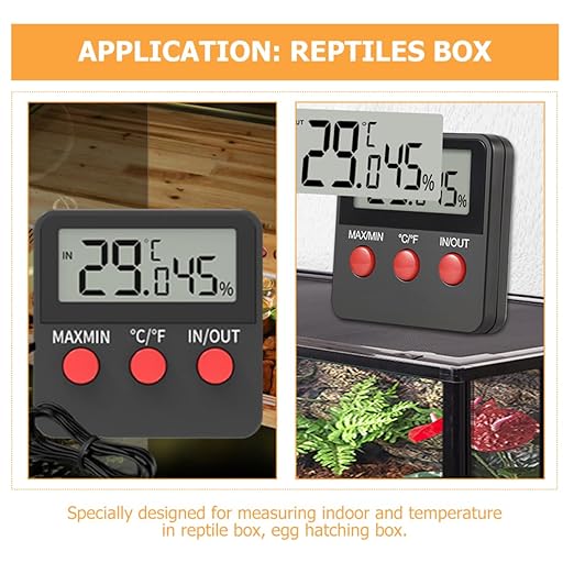 Balacoo 2sets Digital Hygrometer for Reptile Tanks Accurate Temperature and Humidity Monitor with Display for Egg Incubators and Turtle Boxes Batteries Not Included