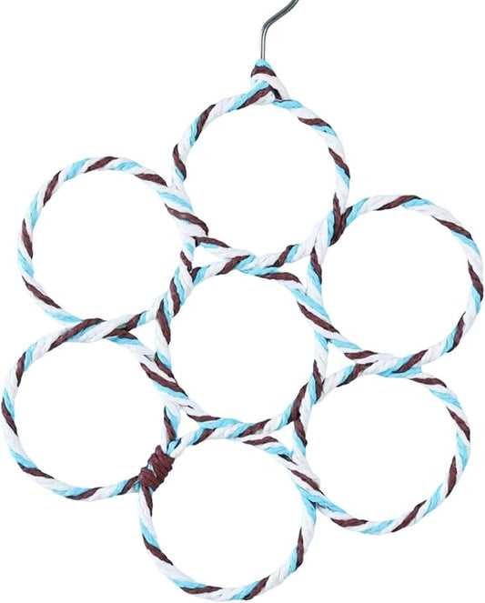 Natural Rattan Paper Snake Climbing Rings, Eco-Chewing Habitat Decor for Ball Python Corn Snake Lizard Gecko, Soft Bendable Enrichment Toys for Reptile Tank (7 Rings, Colors May Vary)