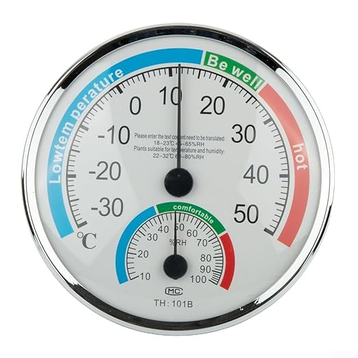 Analog Thermometer Hygrometer for Indoor Room Climate Control, Wall Mount or Stand Device with Comfort Display, No Battery Required for Home Office Greenhouse Sauna Terrarium, White(1pcs)