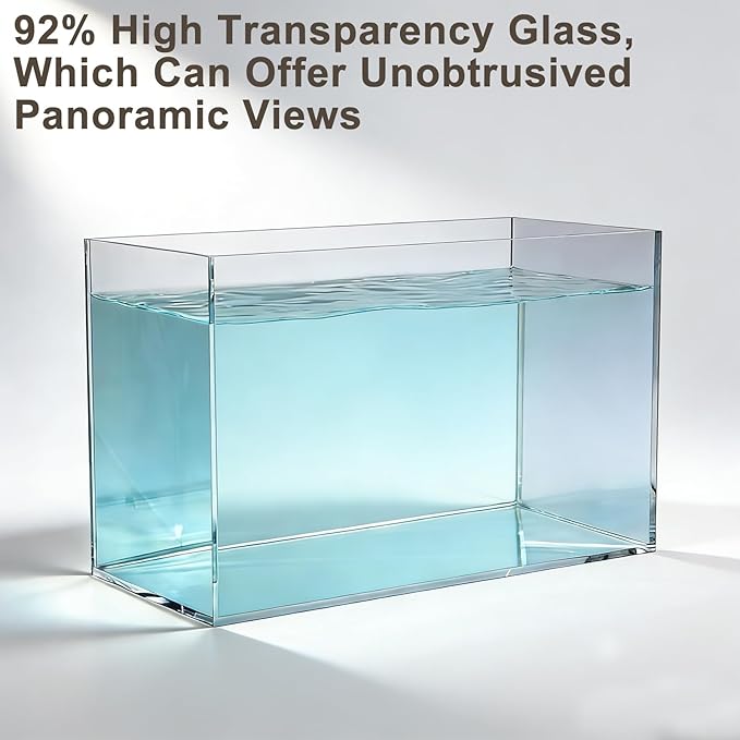3.2 Gallon Fish Tank, Nano Nature Aquarium Kit,Small Aquarium Starter Kit,Ultra-Clear Rimless Desktop Small Aquarium with Filter and Light for Betta,Shrimp,Goldfish.Clear Glass