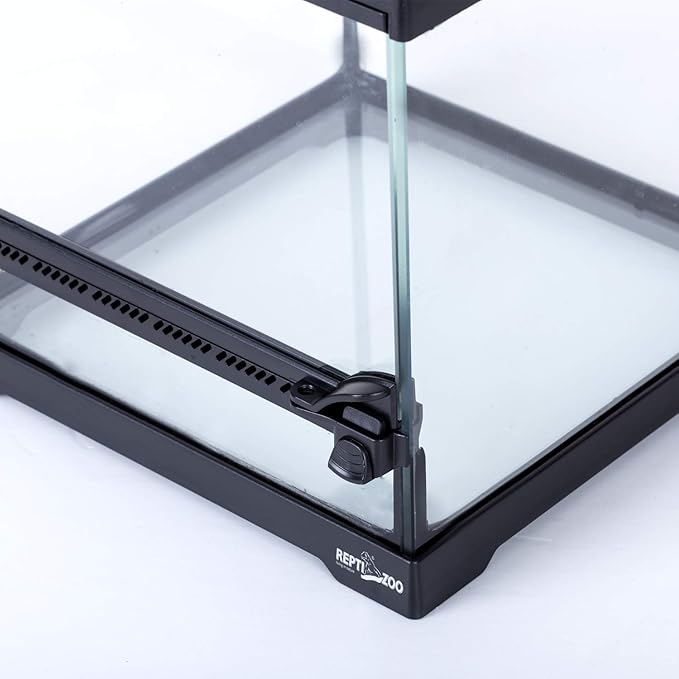 REPTIZOO Mini Reptile Glass Terrarium Tank 8"x8"x8", Front Opening Door Full View Visually Appealing Mini Reptile or Amphibians Glass Habitat