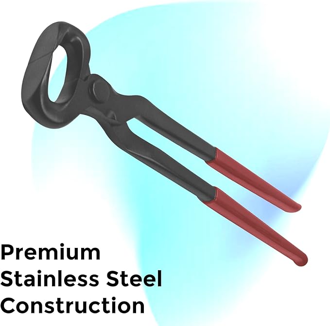 12" Vinyl Hoof Nipper, Carbon Steel & Chrome Vanadium Farrier Tool for Horses – Durable, Sharp & Rust-Resistant.