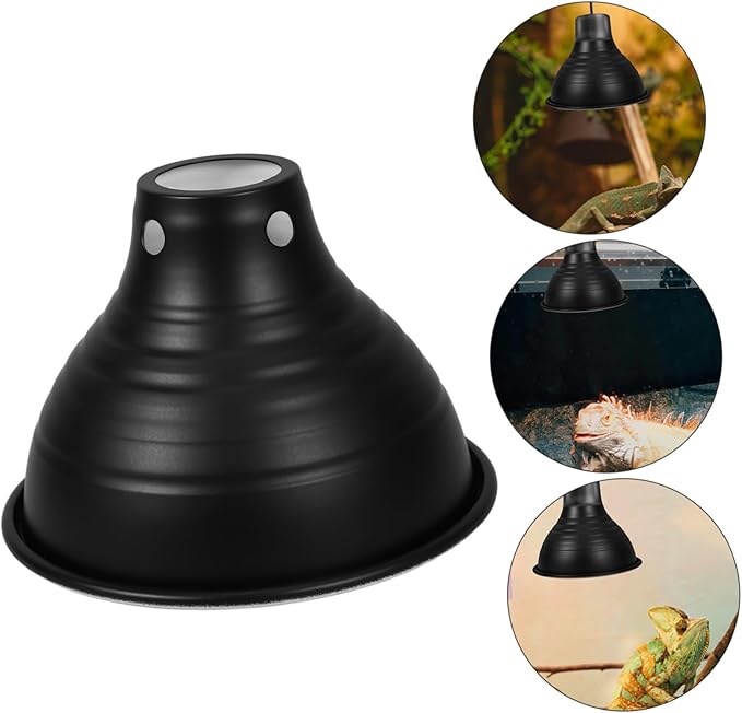 MAGICLULU Reptile Lampshade Protector Reflective Dome Lamp for Lizards Snakes Turtles Heat Lamp Stand