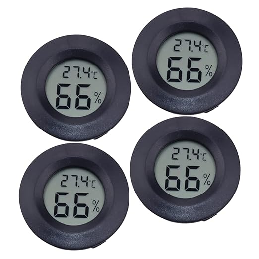 Outanaya Digital Hygrometer Thermometer for Reptiles Acrylic Embedded Humidity Meter Temperature Display for Bearded Dragon and Snake Habitats Accurate Readings for PET Care