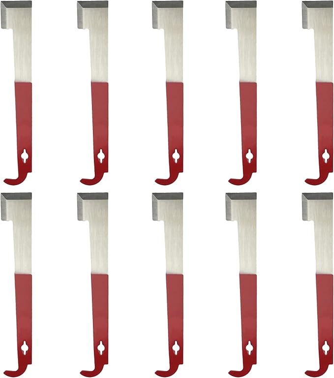 10 Pack Steel J Hook Bee Hive Tool Frame Lifter and Scraper for Beekeepers