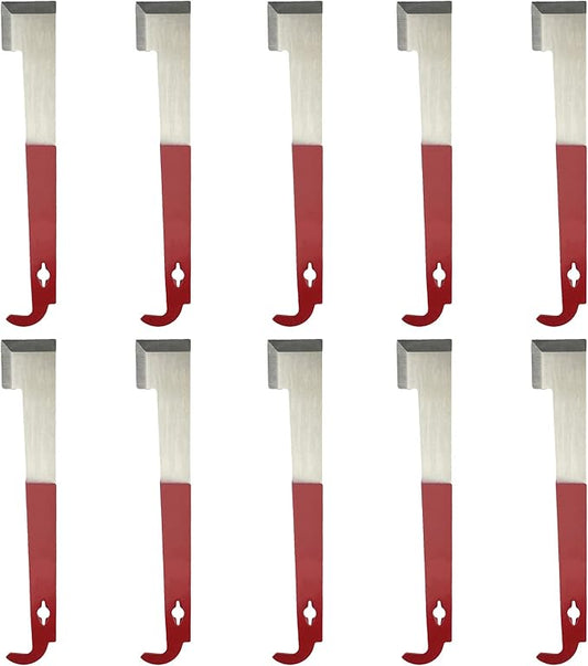 10 Pack Steel J Hook Bee Hive Tool Frame Lifter and Scraper for Beekeepers